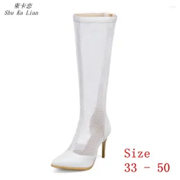 Boots Summer Women Knee High Woman Heel Long Thigh Botas Small Plus Size 33 - 50