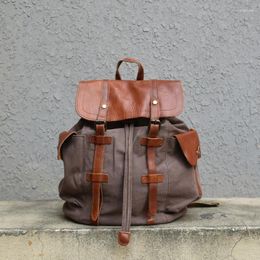 Backpack Cotton Travel Large Capacity For Men Laptop Vintage Retro Rucksack Bookbags School Bag