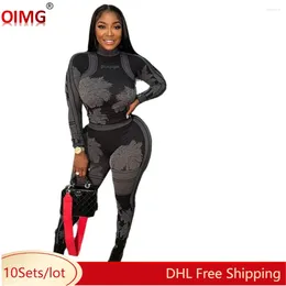 Women's Two Piece Pants 10 Wholesale Fall Outfits Women Sets XS Long Sleeve Sweatshirt Leggings Casual Print Tracksuits Fitness Clothes