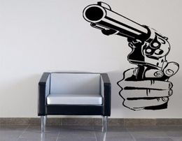 2017New Gun Shooting Wall Art Sticker Decal DIY Home Decoration Decor Wall Mural Removable Bedroom Sticker DIY2604732