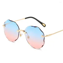 Sunglasses Rimless Diamond Cutting Lens Sun Glasses For Women - Ocean Shades