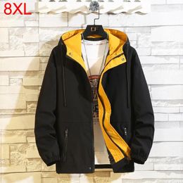 Men's Jackets Spring And Autumn Jacket Men Hong Style Loose Big Size Workwear Tops Boys Coat Students 7XL 8XL