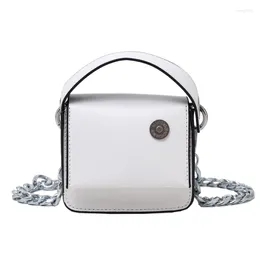 Shoulder Bags Simple Solid Leather Mini Messenger Bag Purses And Handbags Fashion Chain Women's Small Designer Crossbody Sac