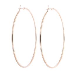 Trendy Silver Gold Plated Big Hoop Earrings for Women High Quality Smooth Circle Round Loop Creole Earring Party Jewellery Whole1129048