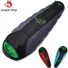 Jungle King CY0901 Thickening Fill Four Holes Cotton Sleeping Bags Fit for Winter Thermal 4 Kinds of Thickness Camping Travel 240416