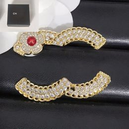 With Box Designer Brooch Crystal Pin Pearl Brooches Brand Letter Pins Jewellery Vogue Women 18k Gold Plated Charm Dress Marry Wedding Party Gift Accessorie