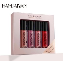 Handaiyan 4 Lip Gloss Set Moisturiser Lipglosses Box and Matte Liquid Lipstick Nonstick Cup Natura Makeup Lipgloss9152703