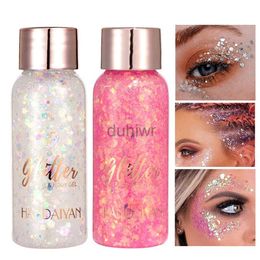 Body Glitter Glitter Gel Long-lasting Body Glitter Gel Waterproof Mermaid Sequins Liquid Eyeshadow Big Sequins for Hair Body Eyeshadow d240503