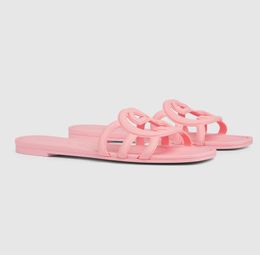 Summer Daily Wear Interlocking-G Sandals Shoes Women Cut-out Beach Slide Flats Lady Slip On Slipper Flip Flops Footwear Wholesale Everyday Lady Walking EU35-41