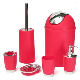 Bath Accessory Set Bathroom Lotion Dispenser Toothbrush Holder Tumbler Cup Soap Dish Toilet Brush Trash Can