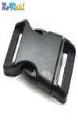 50pcslot 1quot25mmContoured Curved For Paracord Bracelet Dog Harness Plastic Buckle Black Backpack Straps Webbing4354848