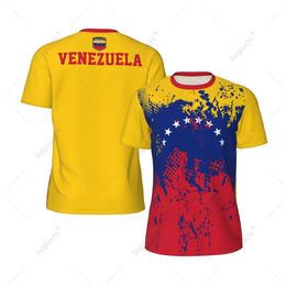 Exclusive design Venezuela Flag Grain 3D Printed Men For Running Bike Soccer Tennis Fitness Sports jersey Mesh Short T-shirt 240430