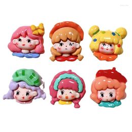 Decorative Figurines 20Pcs Cartoon Fashion Girl Head Flatback Resin Cabochons Scrapbooking For Hair Bows Center DIY Crafts Jewelry Making