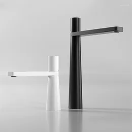 Bathroom Sink Faucets Mixer Tap Deck Mount Vanity Faucet Single Holder Hole Design Black Washbasin Taps High