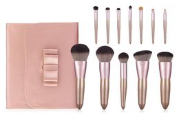 Arrival 12pcs Makeup Brushes Set With Luxury Pink Bag Foundation Contour Eye Powder Cosmetic Tools Synthetic Hair Kit16083636