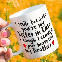 Mugs 11oz Sister In Law Coffee Mug Ceramic Cups Water Summer Winter Drinkware Birthday Gifts Holiday