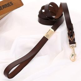 100 Genuine Leather Dog Leash 1220cm 120cm Real Leather Pet Leads Training Leash For Small Medium Large Dogs Pet Products9122740