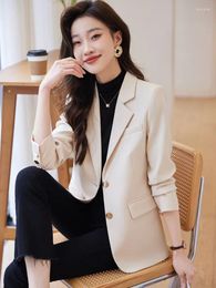Women's Suits 2024 Women Jackets Office Lady Blazer Autumn Long Sleeve Single Breasted Elegant Ladies Outerwear Suit