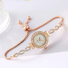 Wristwatches Women Bracelet Watch Small Dial Wristwatch Female Quartz Watches Leisure Elegant Clock Golden Ladies Relojes