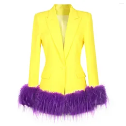 Women's Suits Autumn Winter 2024 European And American Blazer Detachable Feather Fashion Cross-border Supply