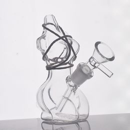 New Arrival Cartoon Glass Beaker Bong Smoking Pipe for Dry Herb Tobacco with 14mm Male Glass Oil Burner Pipe Honeycomb Perc Sexy Dab Rig Bong