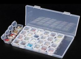 2019 28 Grids Slots Clear Adjustable Jewelry Storage Boxes Bins Case Craft Organizer Beads Foldable Container Space Saver Closet2377796