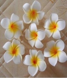 New Design 2 quot 5cm Hawaii Pe Plumeria Flower Tropical Frangipani Foam Flower For Headwear 100pcs Lot7491962