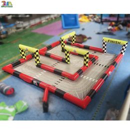 Free Ship Outdoor Activities Kids 12x9x2mH (40x30x6.5ft) custom made inflatable go kart track bumper car race track for sale