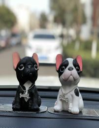 Cute Dog Statue French Bulldog Figurine Collection Ornament Resin Crafts Home Furnishings Car Decoration1731425