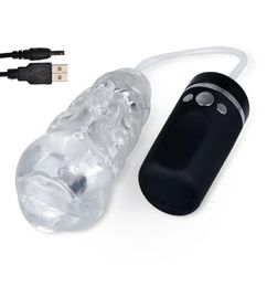 Usb Rechargeable Strong Suck Machine Oral Sex Male Masturbator Cup Electric Blowjob Vibrating Pocket Pussy Sex Toy For Men C190129553434