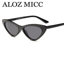 ALOZ MICC Luxury Rivet Cat Eye Sunglasses Women 2018 Brand Design Vintage Small Triangle Sun Glasses For Women Shades UV400 A5076049231