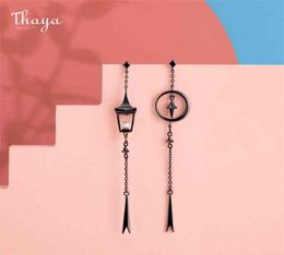 Thaya Vintage Pendant Earrings Dropping Pearl Lantern Handmade s925 sterling Silver Studs For Women Female Fine Jewellery 2108139046106