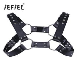 Belts IEFiEL Sexy Men Lingerie Faux Leather Adjustable Body Chest Harness Bondage Costume With Buckles For Men039s Clothing Acc5089635