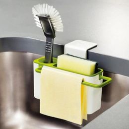 Kitchen Storage Plastic Sponge Holder Multifunctional Self Draining Green Cleaning Cloth Sink Utensils For