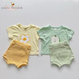 Clothing Sets Born Baby Girl Boy Cotton Clothes Set T-shirt Shorts Toddler Child Short Sleeve Suit Pullover 9M-5Y