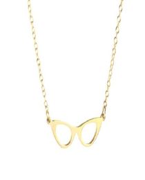 Cat Eye Glasses Frame pendant Necklace Simple Geometric Reading Book Lover Eyeglasses Chain Necklaces for Women Party Hipster Gift9166822