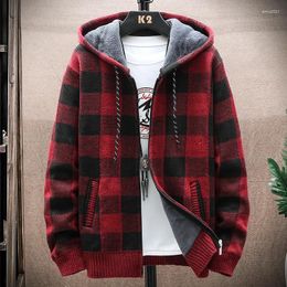 Men's Jackets Sweater Cold Coat Hooded Streetwear Sports Hoodies Y2K Clothing Male Knitwear Fleece Wool Windbreaker Overcoat