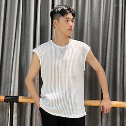 Stage Wear 2024 Latin Dance Practice Clothes For Men Sleeveless Loose Vest Adult Chacha Samba Tango Male Clothing DN15997