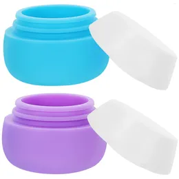 Storage Bottles 2 Pcs Refillable Cream Container Travel Eye Jars Lotion Small Containers With Lids Makeup Sample