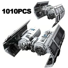 1010PCS Technical Star Plan Space Tie Bomber Model Building Block Attack Cruiser Fighter Assemble Toy Bricks For Kid Adult Gifts 240428