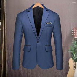 Men's Suits Lapel Suit Coat Men Elegant Slim Fit Wedding Jacket Formal Business Style With Single Button Cardigan