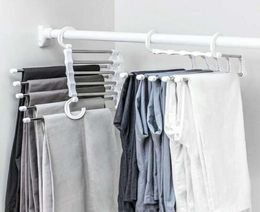 Hangers Racks Closet Organiser For Clothes Multifunctional 5 In 1 Trouser Storage Rack Adjustable Pants Wardrobe2279051