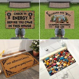 Carpets Cheque Your Energy Door Mat Decorative Carpet Non-slip Easy To Clean Rug Living Room Home Washable Anti-Bacteria Floor Doormat