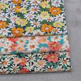 Fabric Daisy Fabric Combed Cotton Poplin Printed Chrysanthemum Soft Light for Sewing Clothes Dresses Per Half Metre d240503