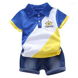 Clothing Sets Toddler Baby Boy Clothes Short Sleeve T Shirt Top Boys Denim Shorts Cute Summer Outfit 2Pcs Set