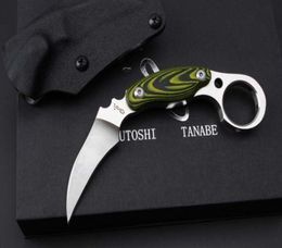 Japan Kazutoshi Tanabe Green Ghost D2 60HRC Tactical Camping Hunting Survival Pocket Military Utility EDC Gift Knife Man Collection8103396