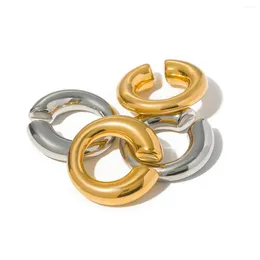 Backs Earrings Jewelryposter Chic Golden Stainless Steel C-shaped Ear Clips For Women 2024 Premium Waterproof Jewellery