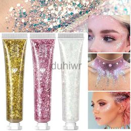 Body Glitter Body Glitter Gel Long Lasting Waterproof Eyeshadow Stage Party Hair Face Bright Highlighter Glitter Gel Glitter Diamond Makeup d240503