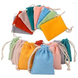 Shopping Bags 10Pcs/Lot Cotton Cloth Drawstring Bag Multicolour Eco Grocery Jewelry Cosmetic Small Storage Party Christmas Gift Pouch