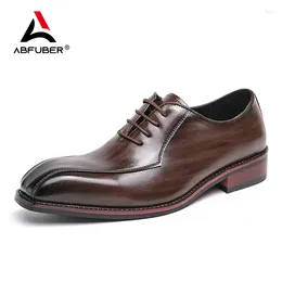Dress Shoes Luxury Business Oxford Leather Men Painted Stripes Brogue Breathable Spring Autumn Office Wedding For Man
